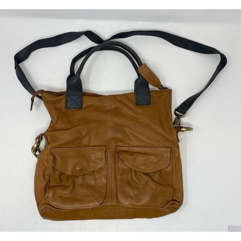 SUNDANCE Catalog Leather Hobo Shoulder Bag Purse Cargo Handbag Crossbody Boho